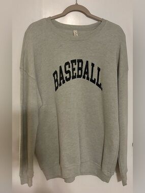 Oat Collective - Women’s Size L - Baseball Graphic Crewneck Sweatshirt